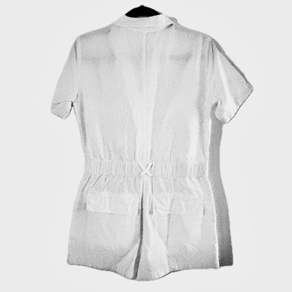 Zara White Denim Romper Womens M NEW - Picture 10 of 13